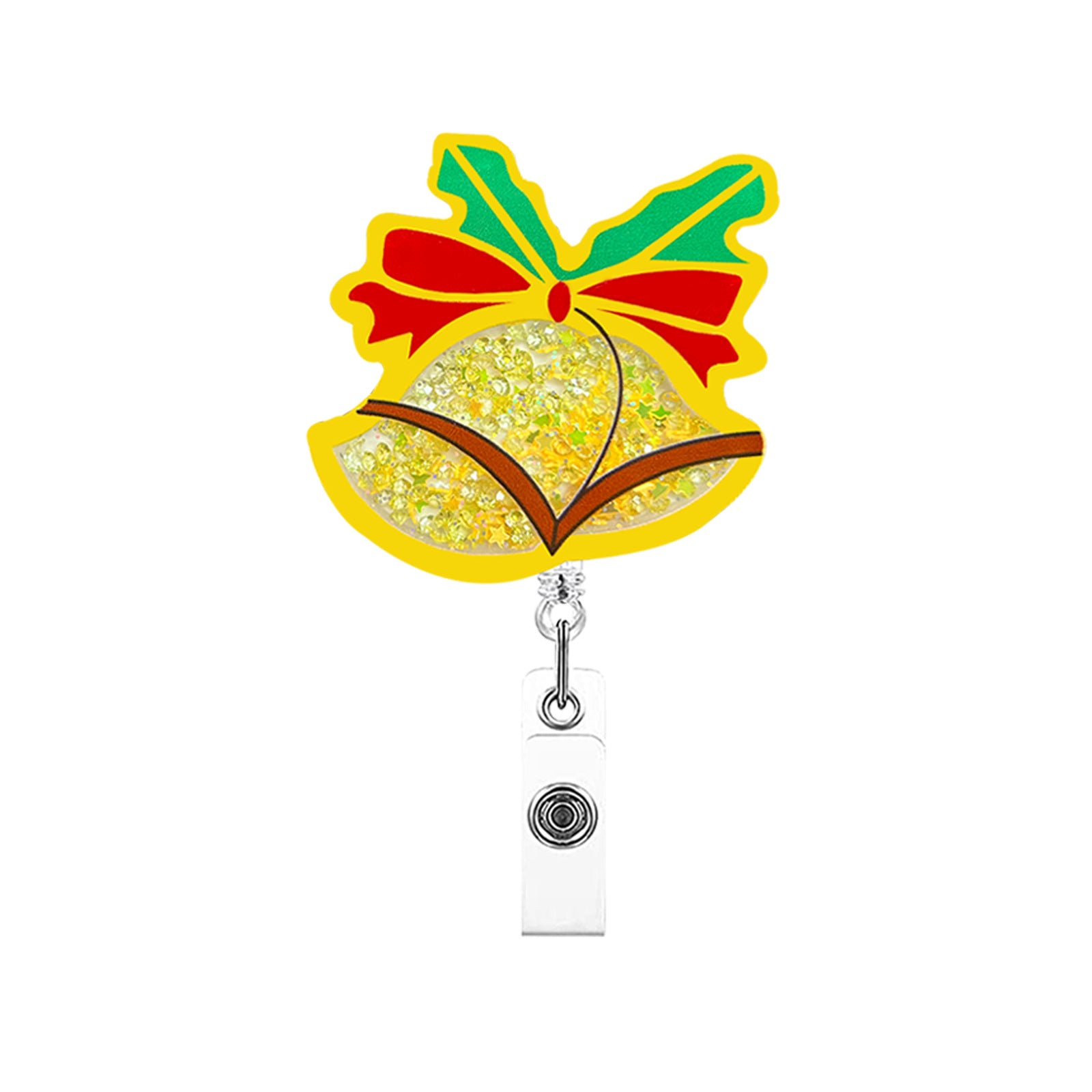 Wholesale Christmas Series Easy Pull Buckle Telescopic Badge Scroll Keychain